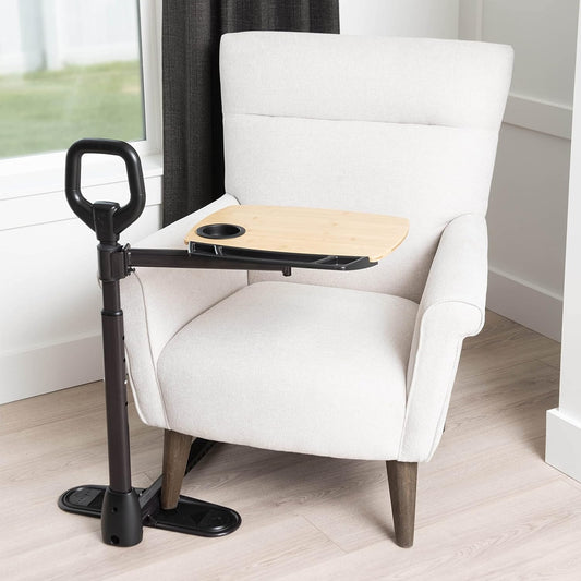 Adjustable Swivel Bamboo Tray Table – Versatile TV, Laptop & Mobility Aid