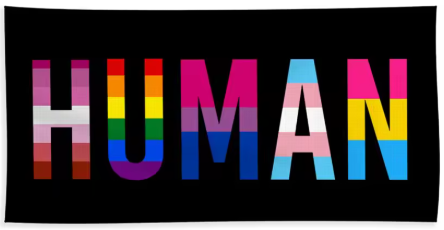 "Human" Gay Pride Flag – Inclusive LGBTQIA+ Equality & Pride Banner