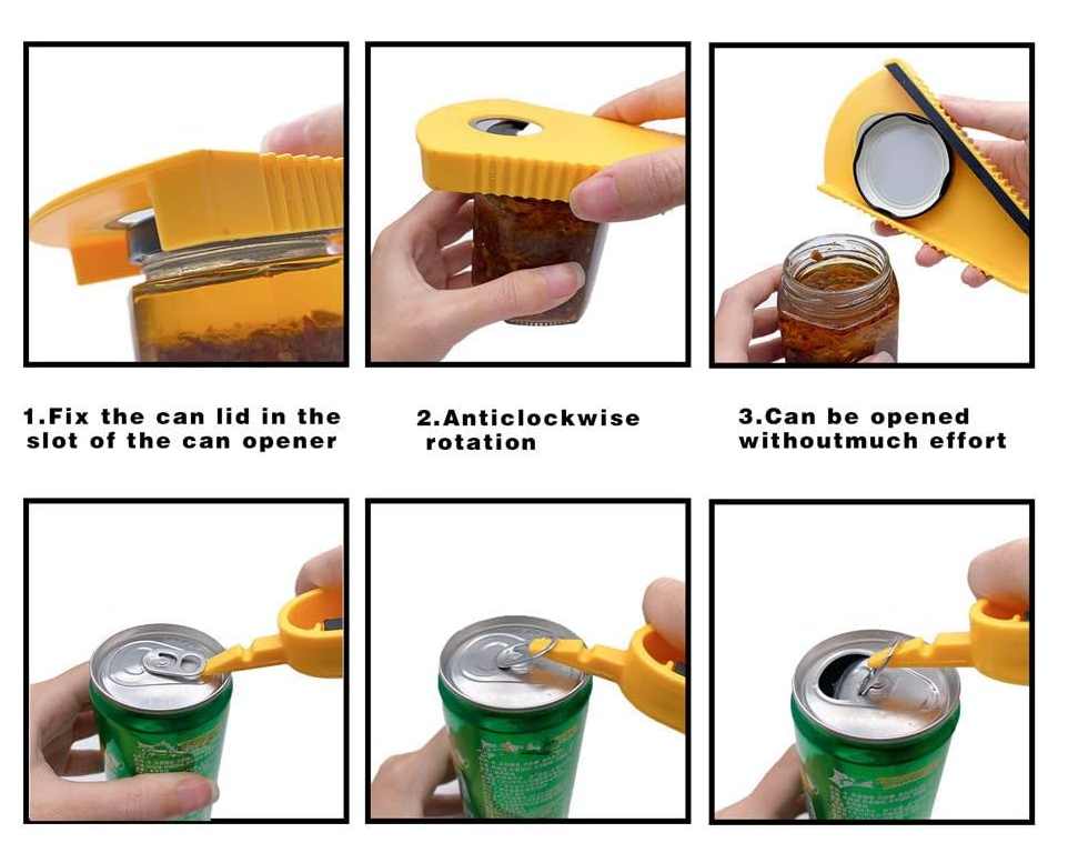 Multi-Function Jar & Bottle Opener – Non-Slip Grip, Ergonomic Design