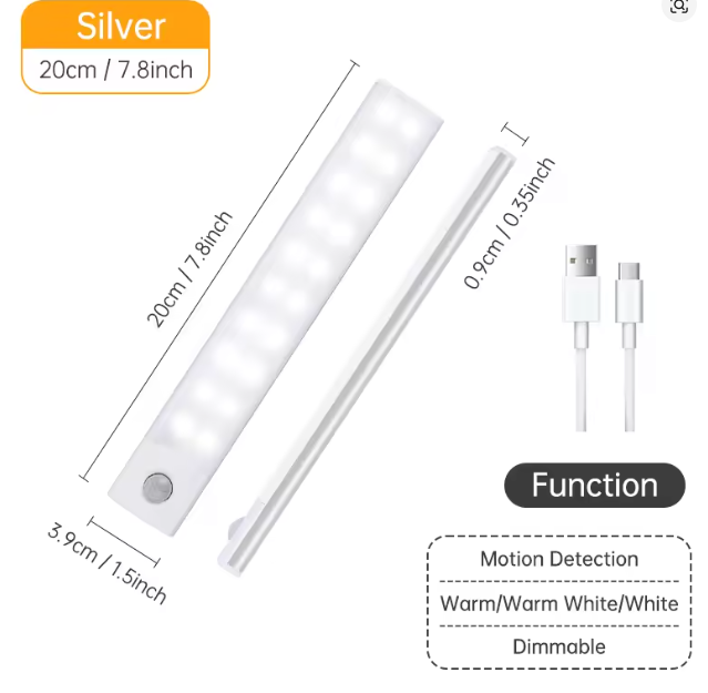 Motion Sensor Lighting – Rechargeable (10cm, 20cm, 30cm)